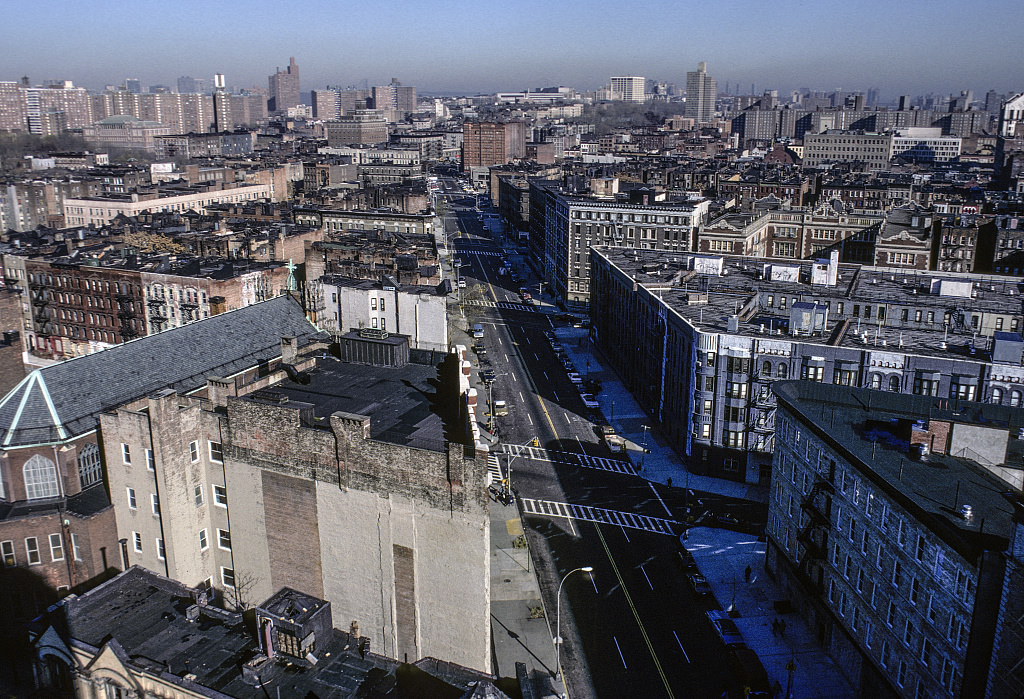 View North Along St. Nicholas Ave. From W. 117Th St., Harlem, 1988.