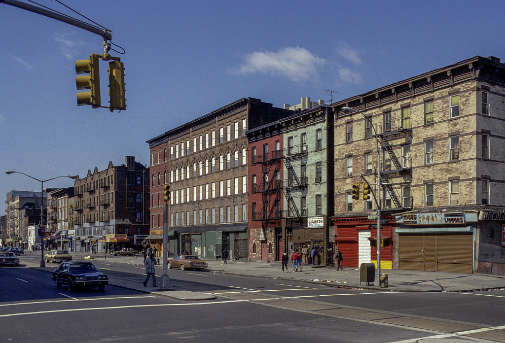 View Sw Along Malcolm X Blvd. From W. 129Th St., Harlem, 1988.