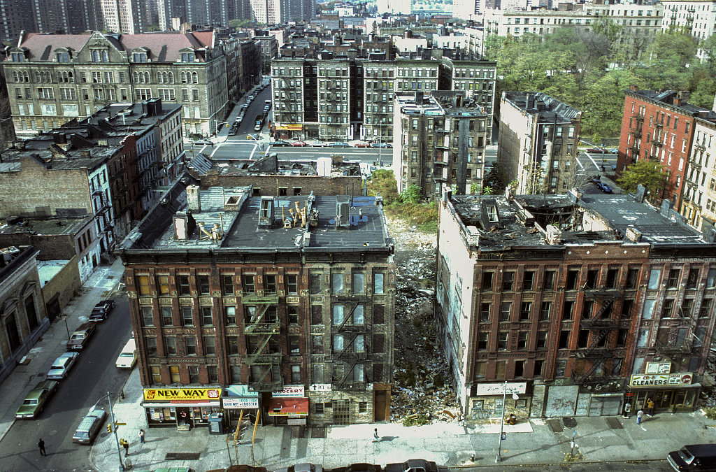 View West From The Roof Of The St. Nicholas Houses Along W. 127Th St. From Frederick Douglass Blvd., Harlem, 1988.