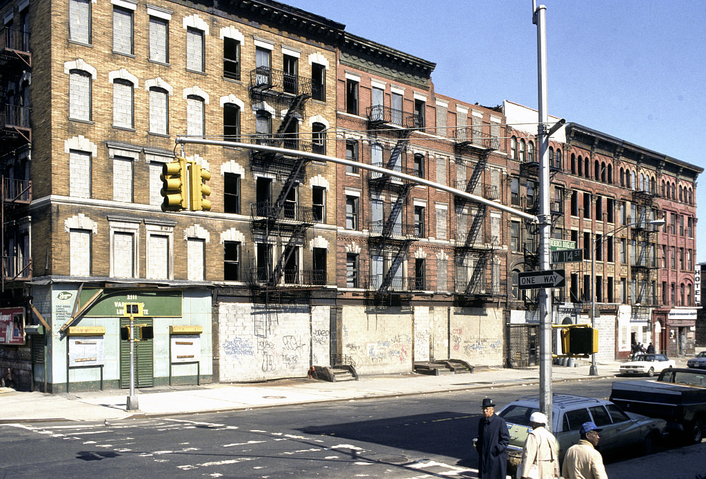 View Nw Along Frederick Douglass Blvd. From W. 114Th St., Harlem, 1988.