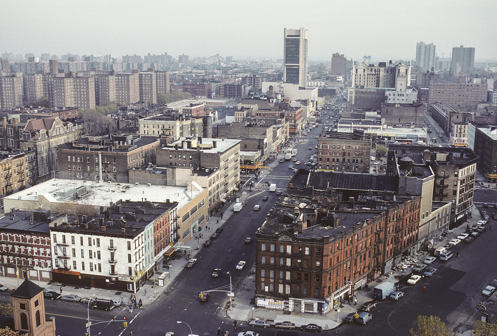 View East Along W. 125Th St. From Morningside Ave., Harlem, 1988.