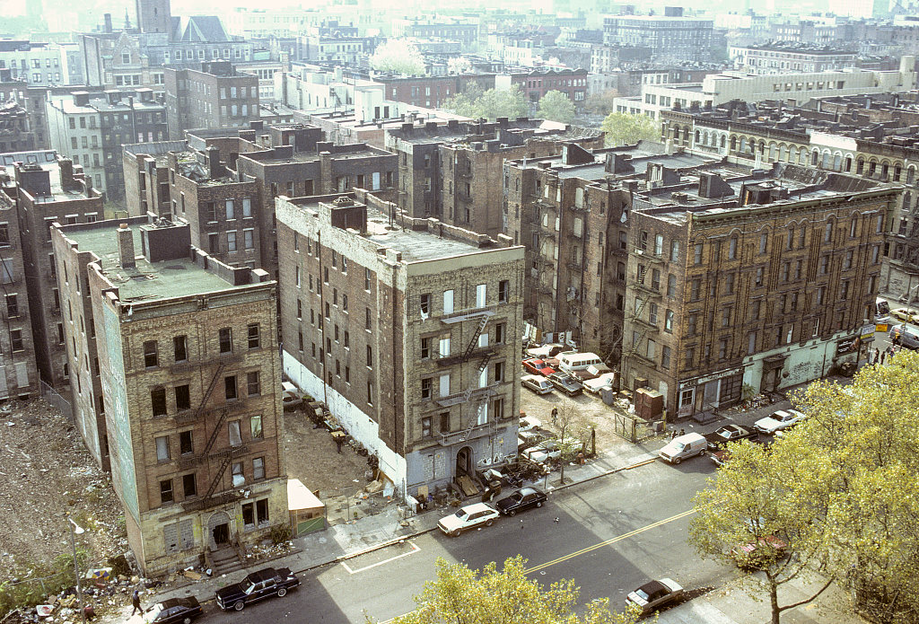 View Sw Along E. 132Nd St. Toward Madison Ave., Harlem, 1988.