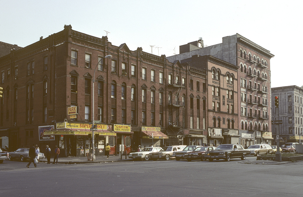 View Se Along Adam Clayton Powell Blvd. At W. 124Th St., Harlem, 1988.