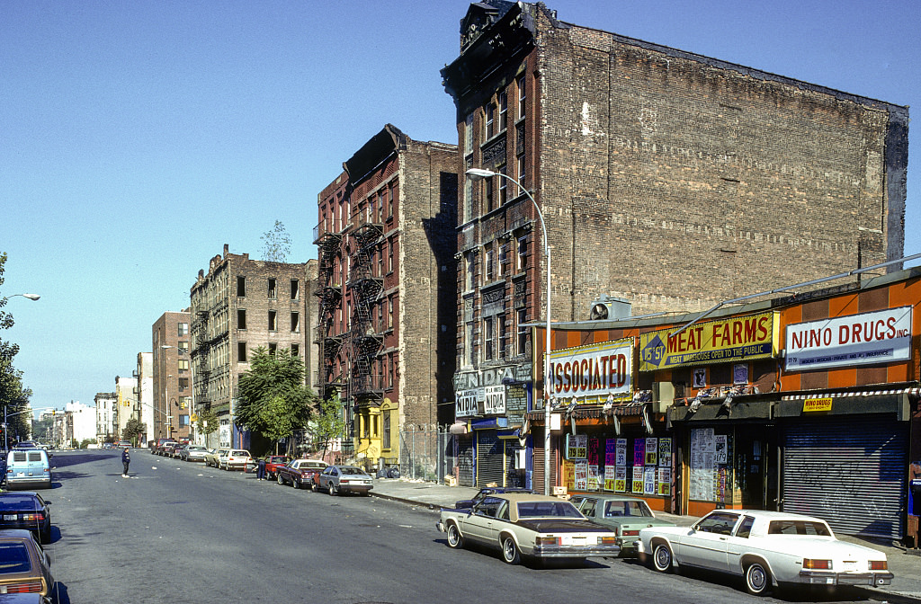 View Nw Along E. 115Th St. From Park Ave., Harlem, 1988.