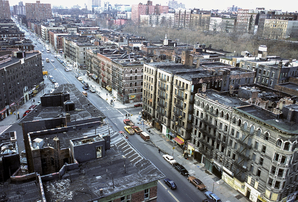 View Sw Along Frederick Douglass Blvd. From W. 151St St., Harlem, 1988.