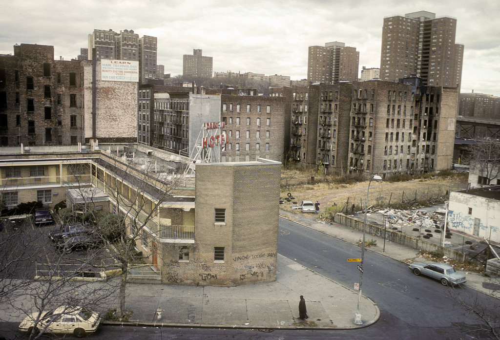 View Nw From 153Rd St. And Macombs Place, Harlem, 1988.