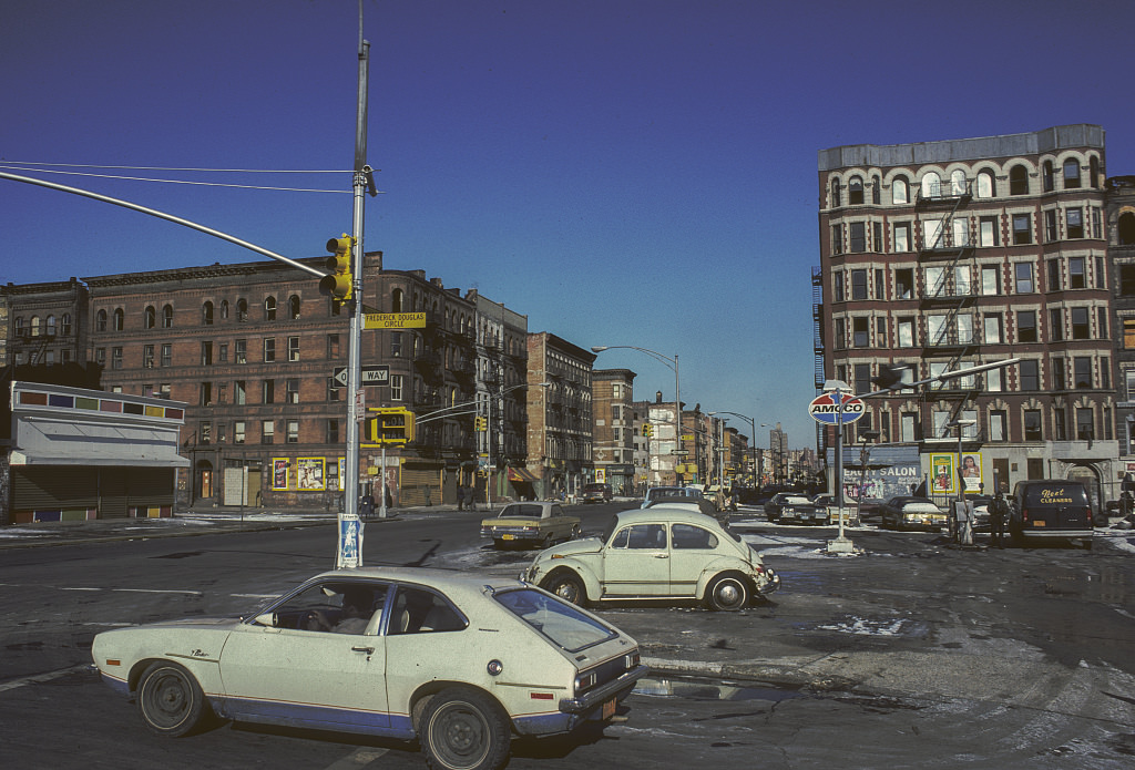 View North Along Frederick Douglass From W. 110Th St., Harlem, 1980.