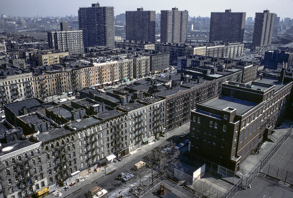 View Ne From W. 143Rd St. At Frederick Douglass Blvd., Harlem, 1989.