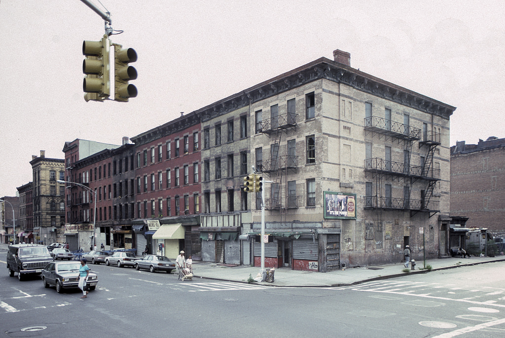 View Ne From W. 122Nd St. Along Frederick Douglass Blvd., Harlem, 1989.