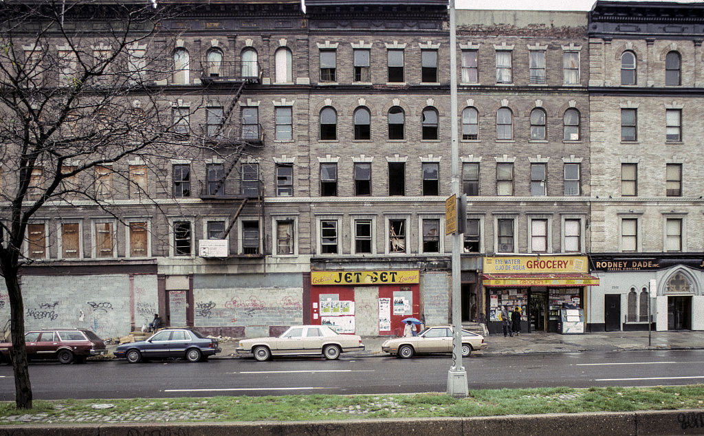 View West On Adam Clayton Powell Blvd. Between W. 136Th St. And W. 137Th St., Harlem, 1989.