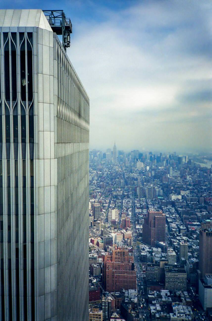 A View Of New York City And The Top Of One Of The Twin Towers Of The World Trade Center, 2001.