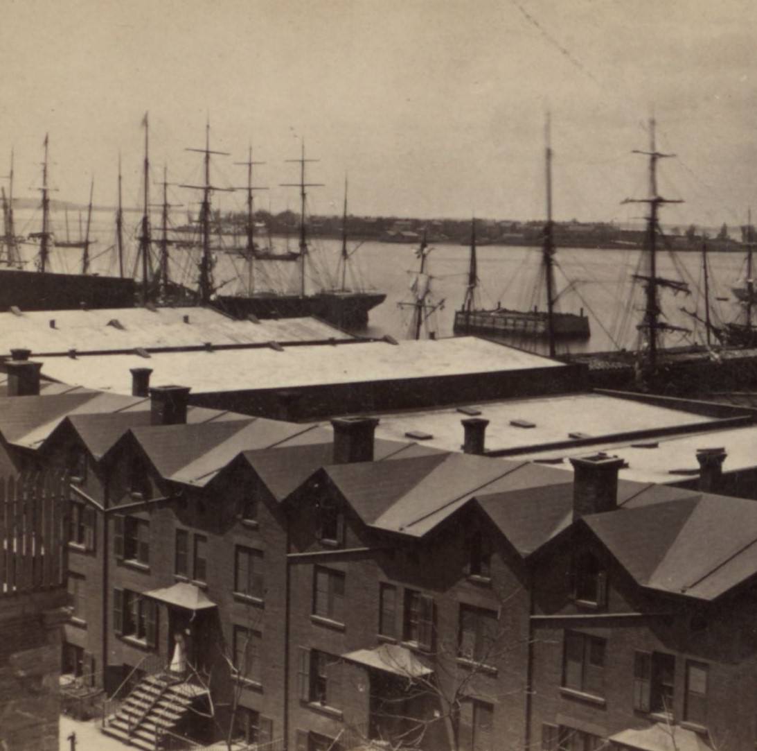 Foot Of Montague Street, Brooklyn, Governor'S Island In Distance, 1850S.