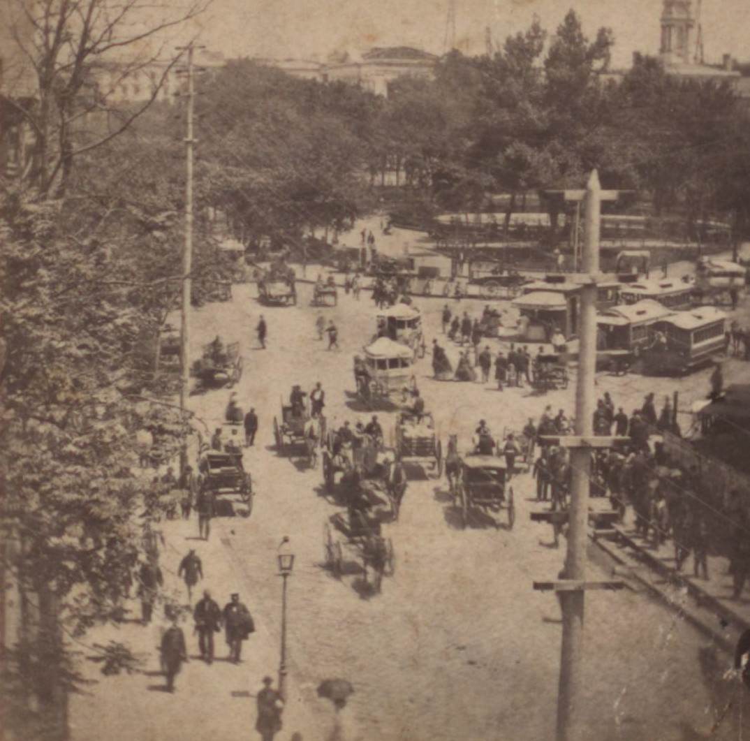 Broadway And City Hall Park, From The Corner Of Fulton Street, 1850S.