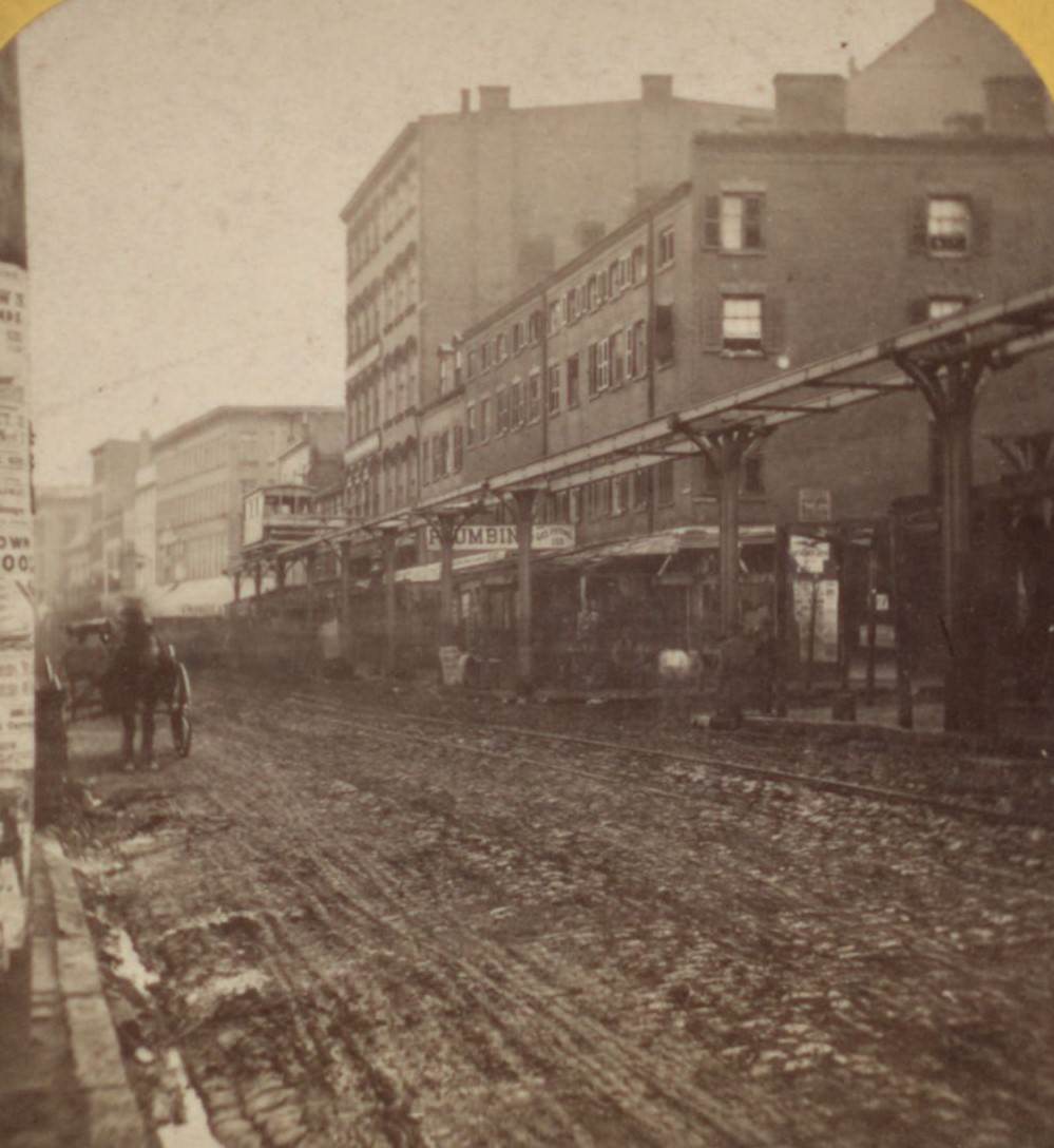 Elevated Railway, Greenwich Street, 1850S.