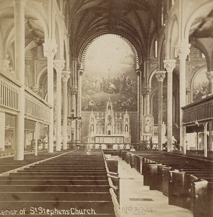 Interior Of St. Stephens Church, 1850S.