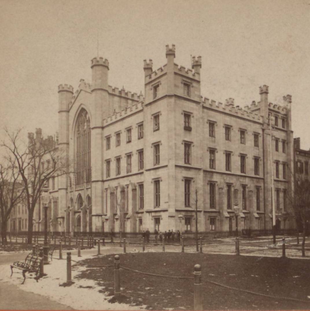 New York University, From Washington Parade Ground, 1850S.