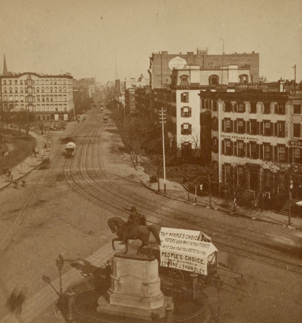 Union Square Looking North Towards 4Th Avenue, 1850S.