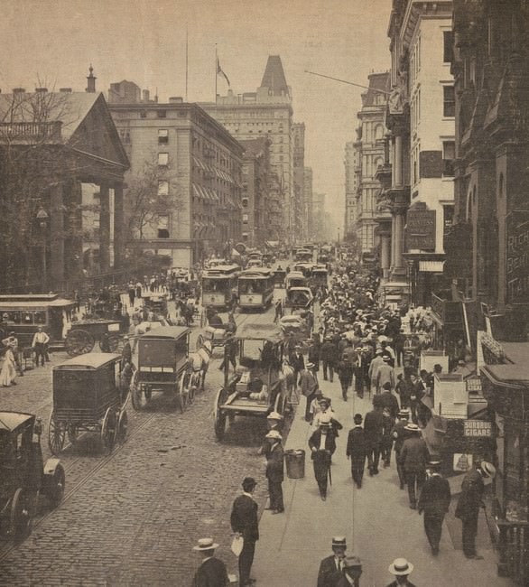 Broadway, The Main Thoroughfare Of New York, 1850S.