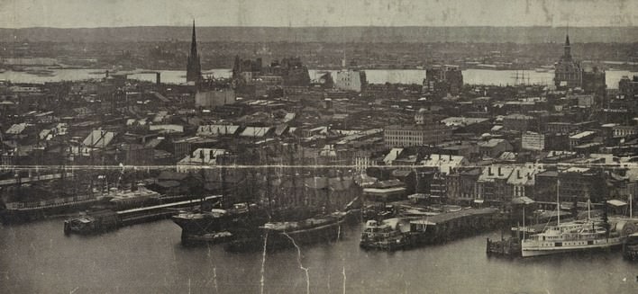 From The Fulton Ferry To St. Paul'S Church, 1850S.