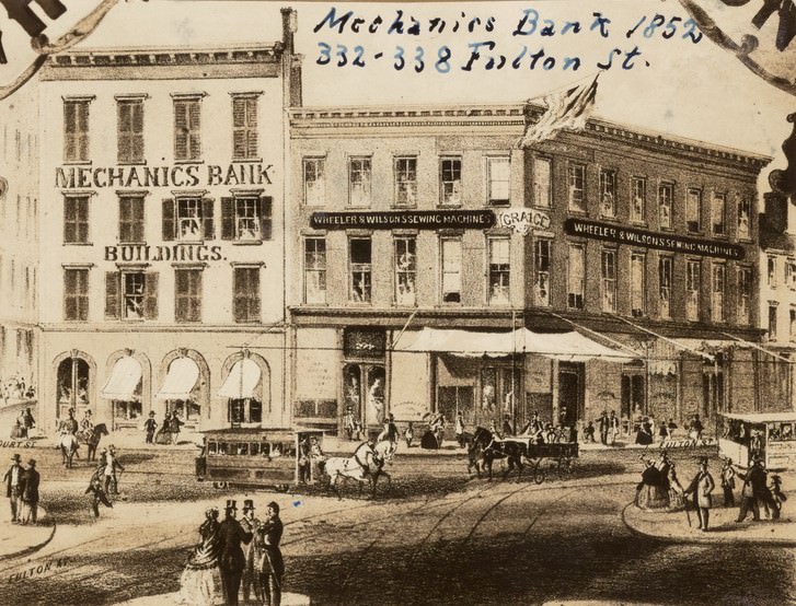 Mechanics Bank, 332-338 Fulton Street, 1850S.