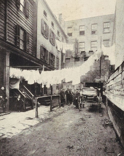 Clothesline Alley (Christopher Street), 1850S.