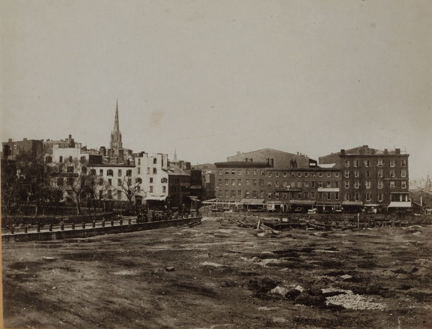 Manhattan: Battery Place And Greenwich Street, 1850S.