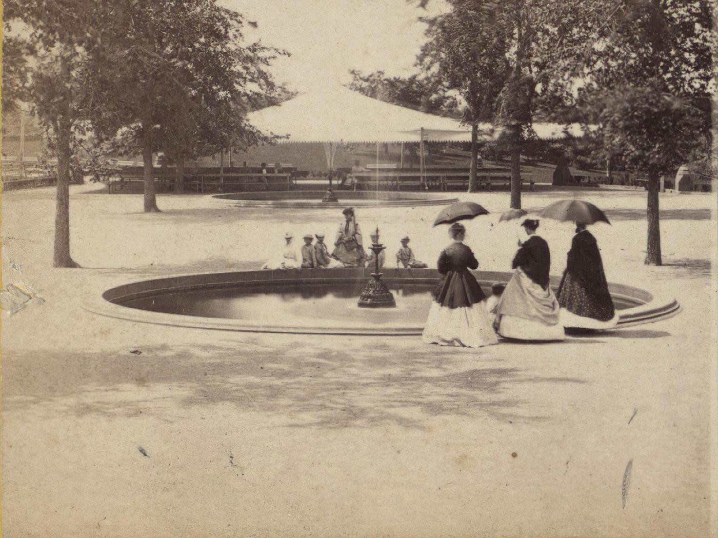 The Fountain On The Mall, Central Park, Manhattan, New York City, 1860S