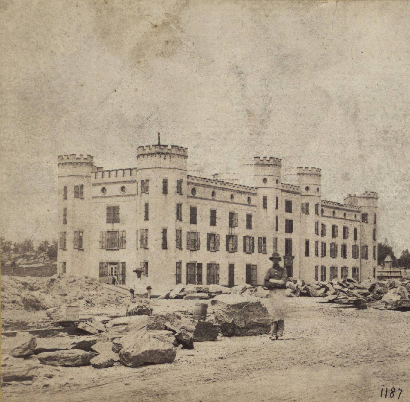 The Old Arsenal, Central Park, Manhattan, 1865