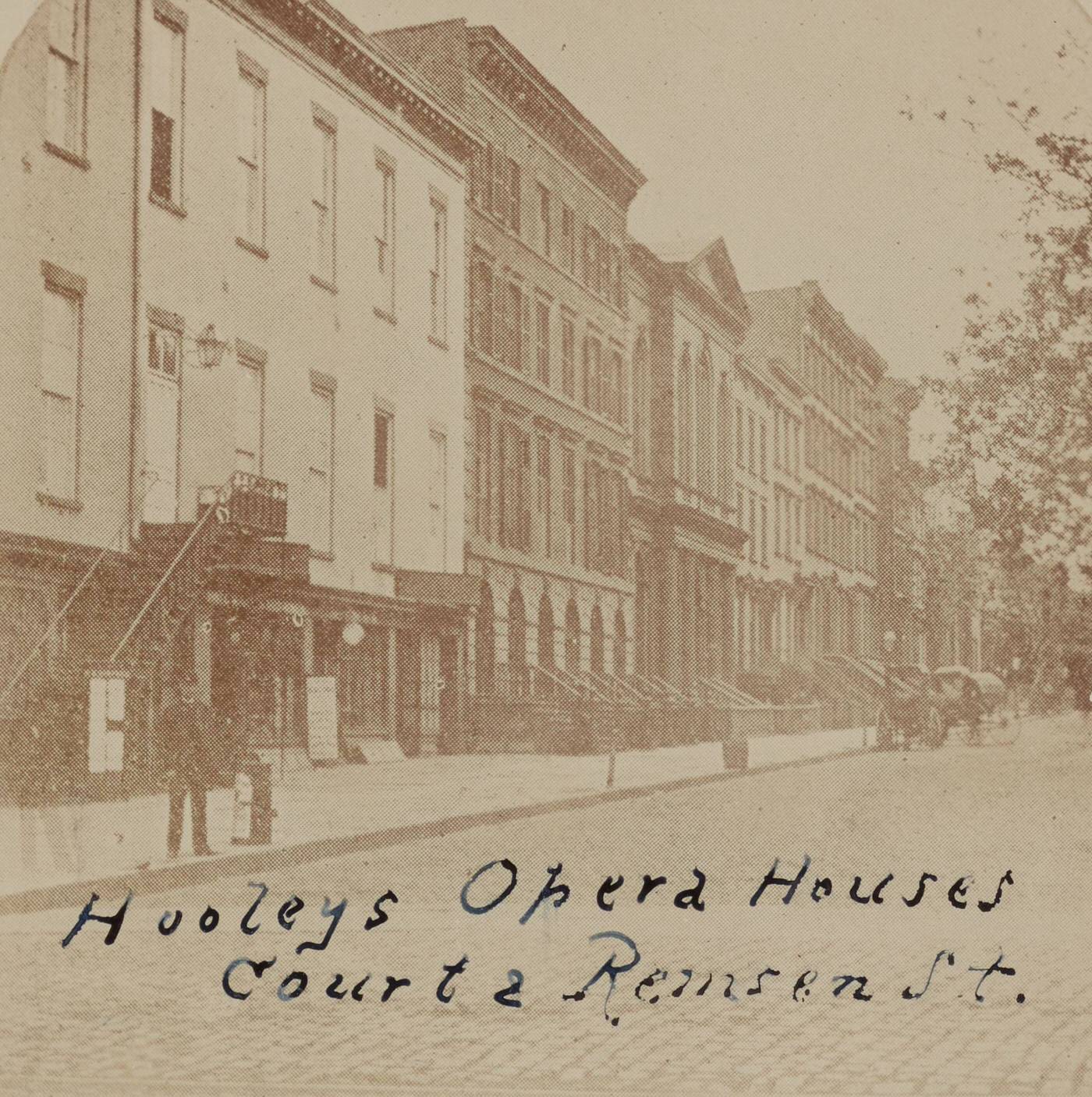 Hooley'S Opera House At The Corner Of Court And Remsen Streets, 1860S.