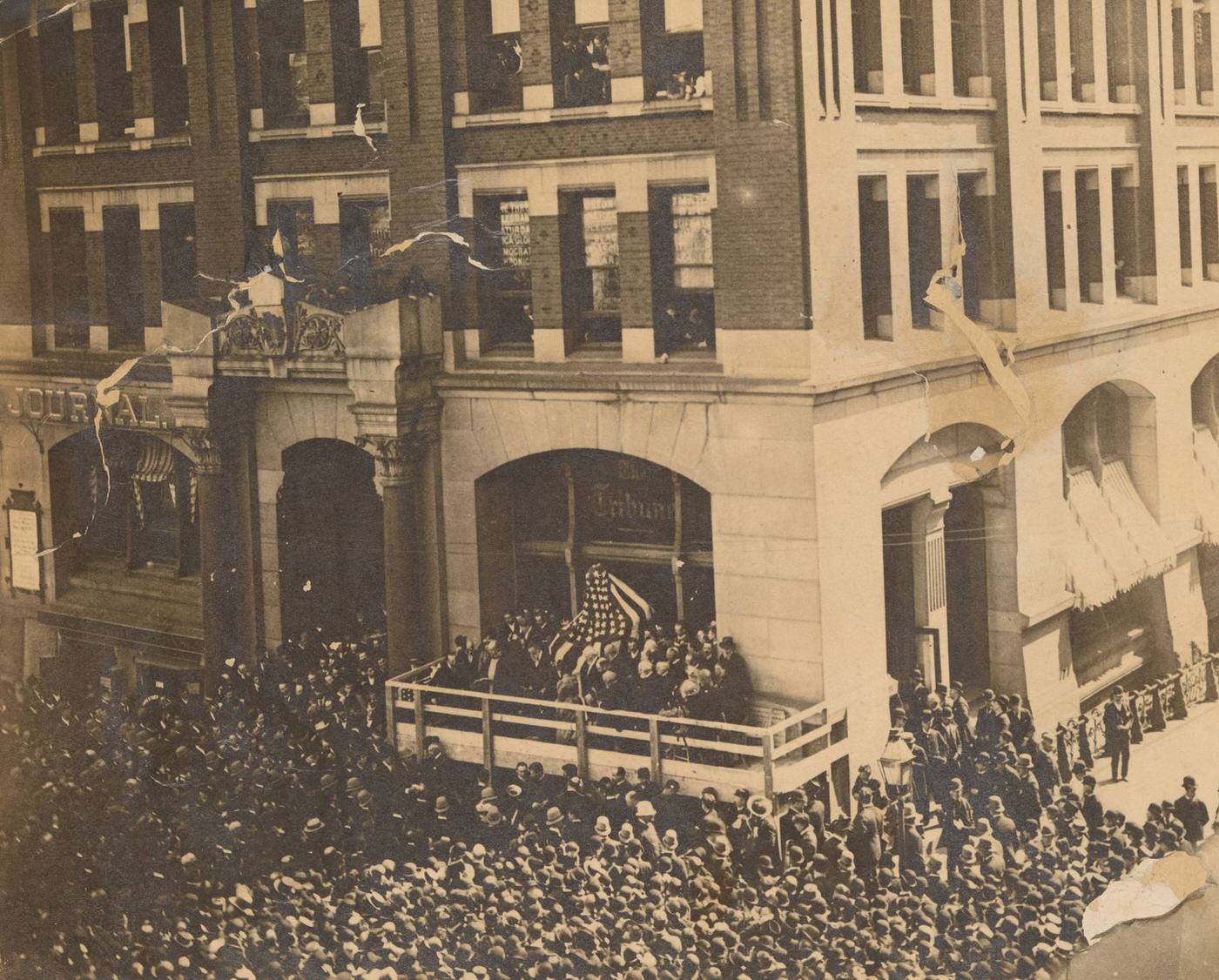 Unveiling Of The Statue Of Horace Greeley At The Tribune Building, 1860S.