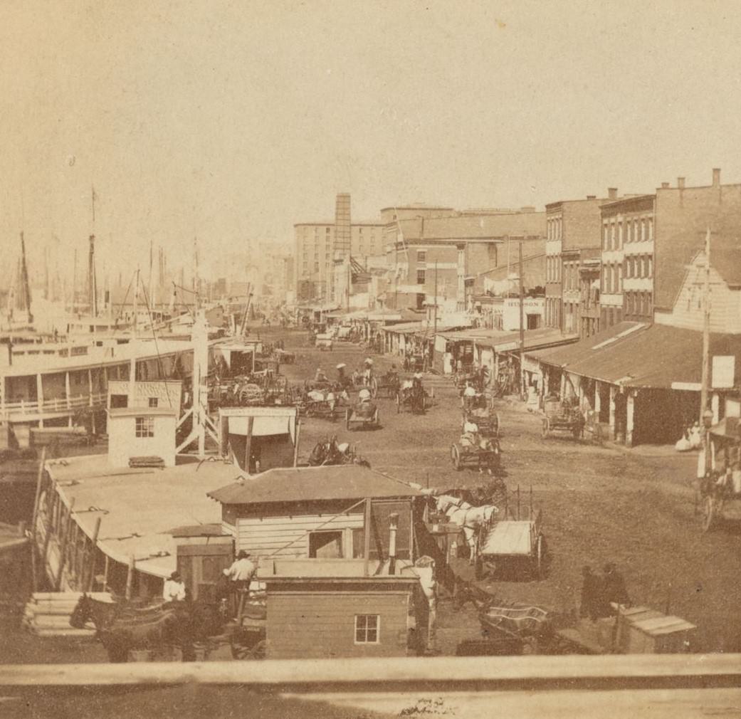 Piers, Ship, And Commercial Buildings, 1860S.