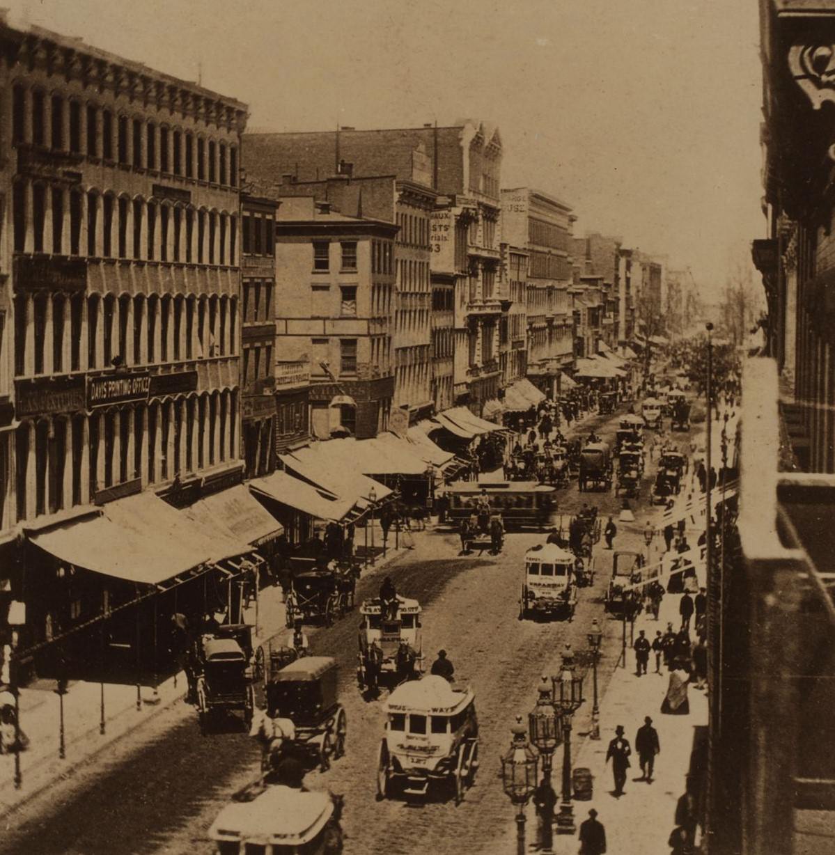 Broadway And Houston Street (East), Manhattan, 1860S.