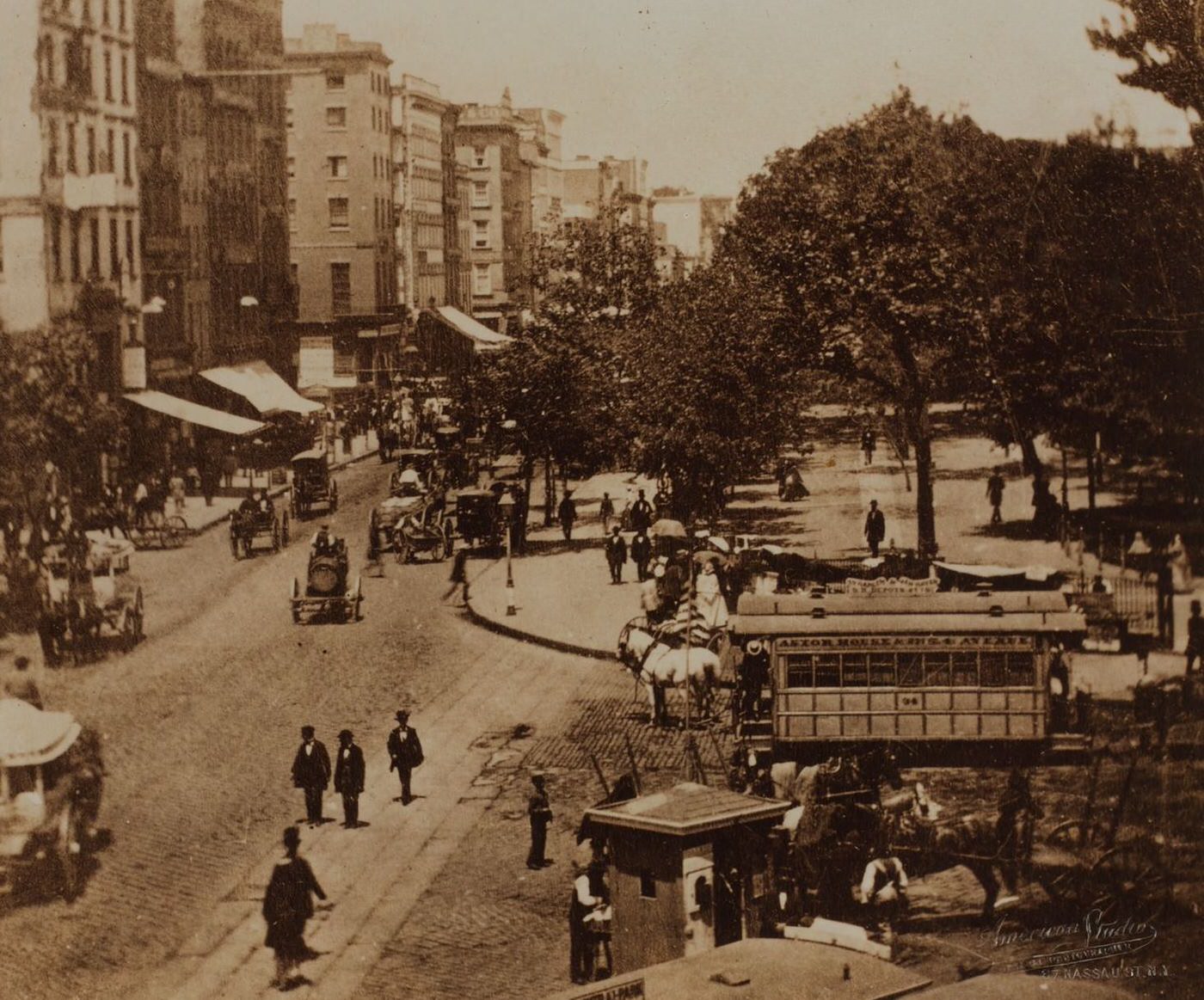 Broadway And Park Row, Manhattan, 1860S.