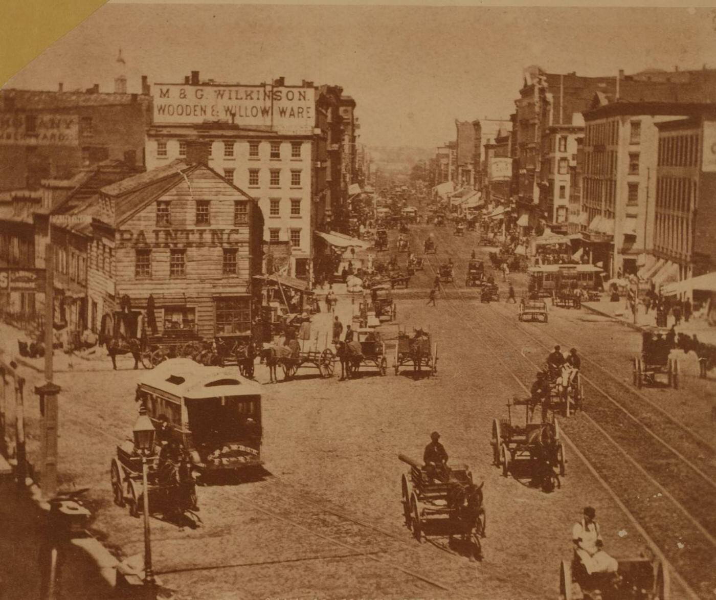 Canal Street And Mott Street, Manhattan, 1860S.