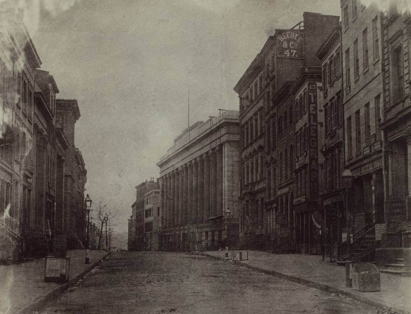 Wall Street And Broad Street, Manhattan, 1860S.