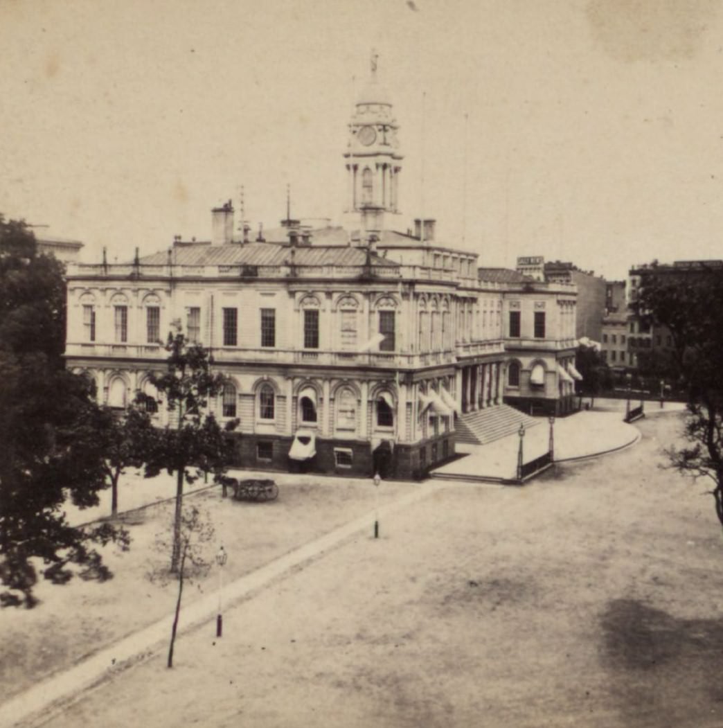 View Of City Hall, From Broadway, 1864.