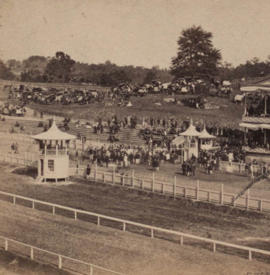 Front View Of The Judges And Pooling Stand At Jerome'S Park, 1860S.