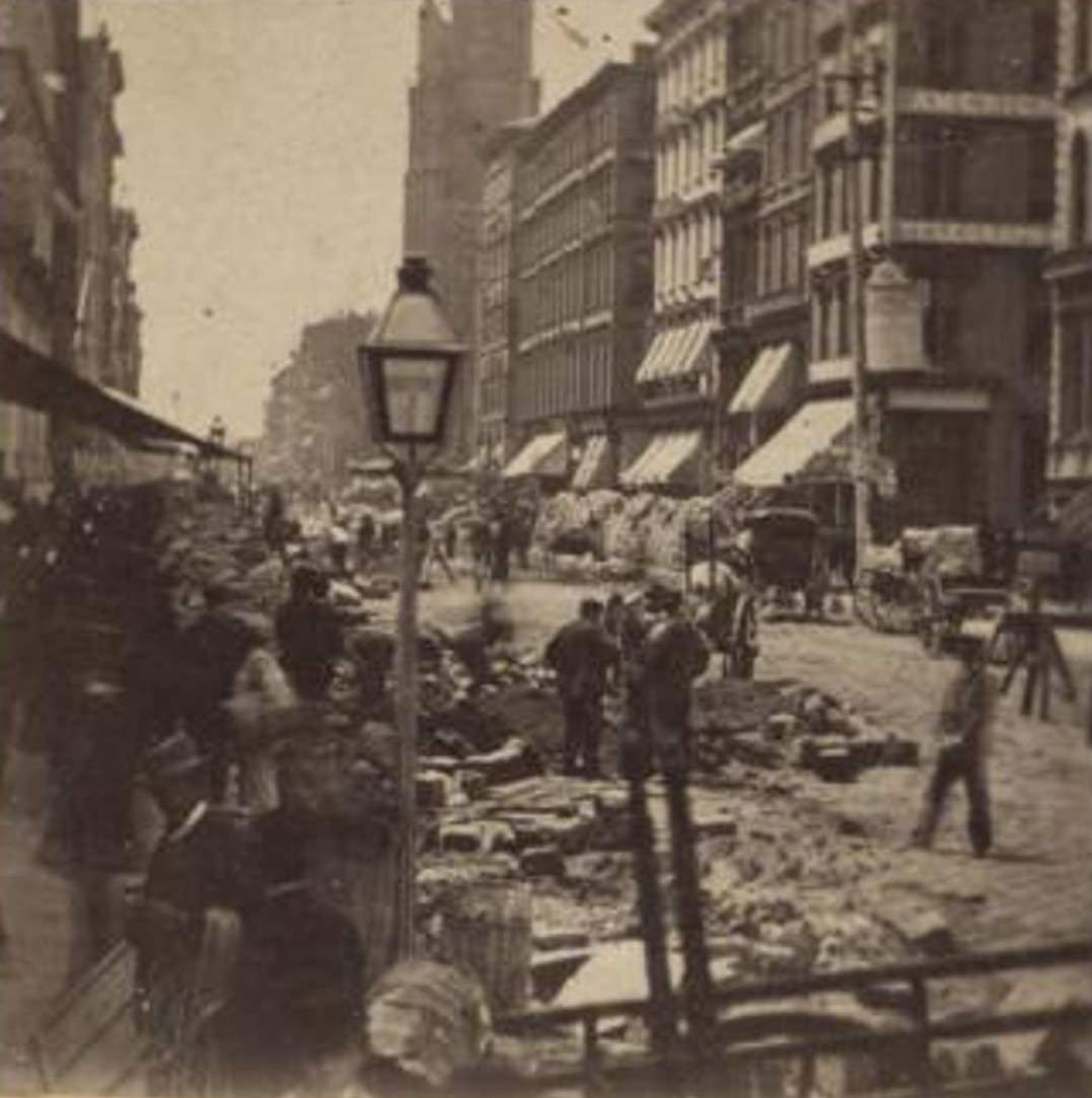 Street Construction In Lower Manhattan, 1865.