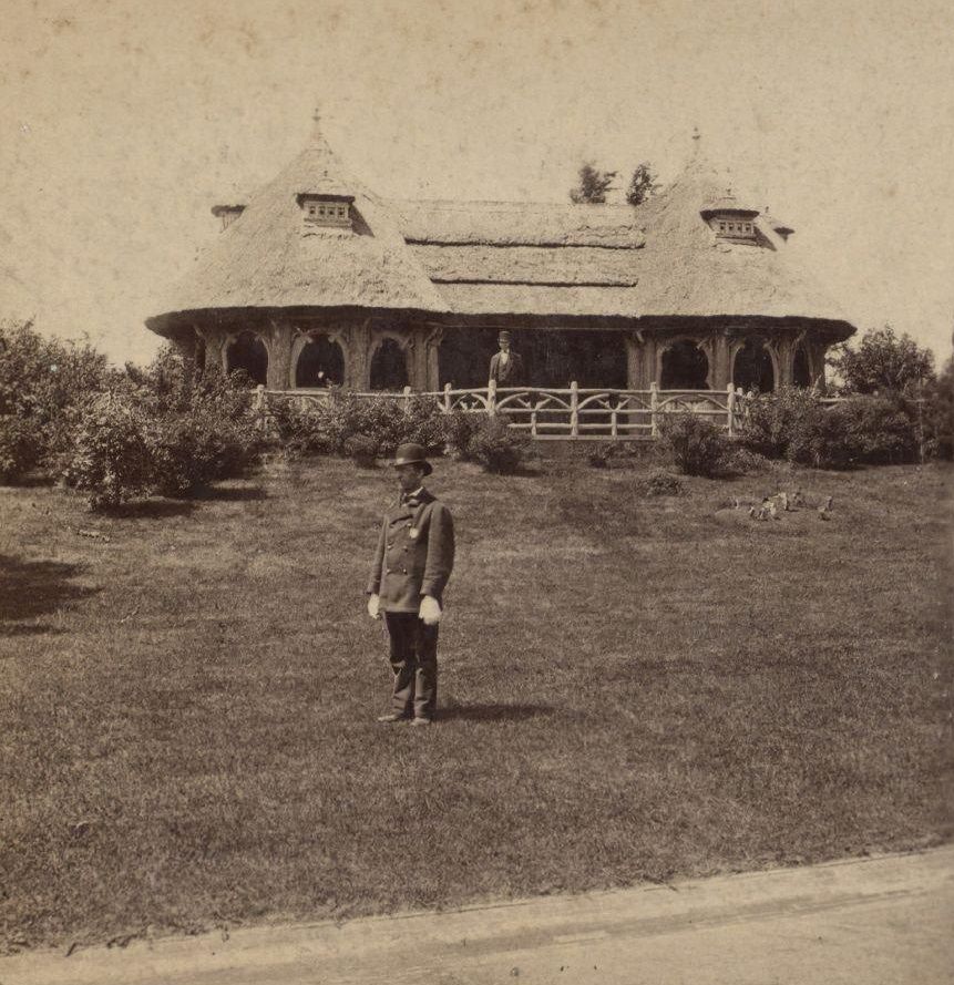 Thatch Cottage In Prospect Park, Brooklyn, 1860S
