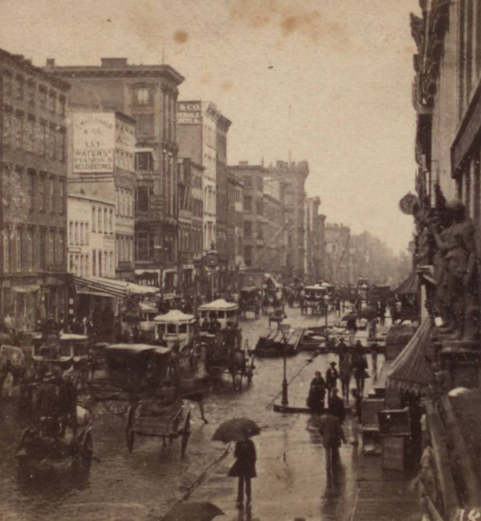 Broadway On A Rainy Day, 1860S.