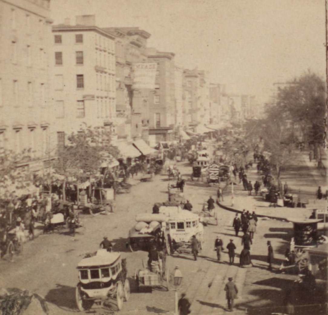 Broadway From Barnum'S Museum, 1860S.