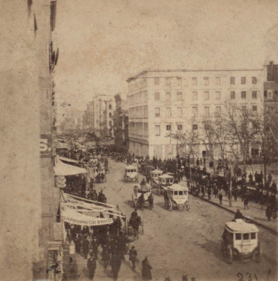 Broadway From Murray Street, Looking North, 1860S.