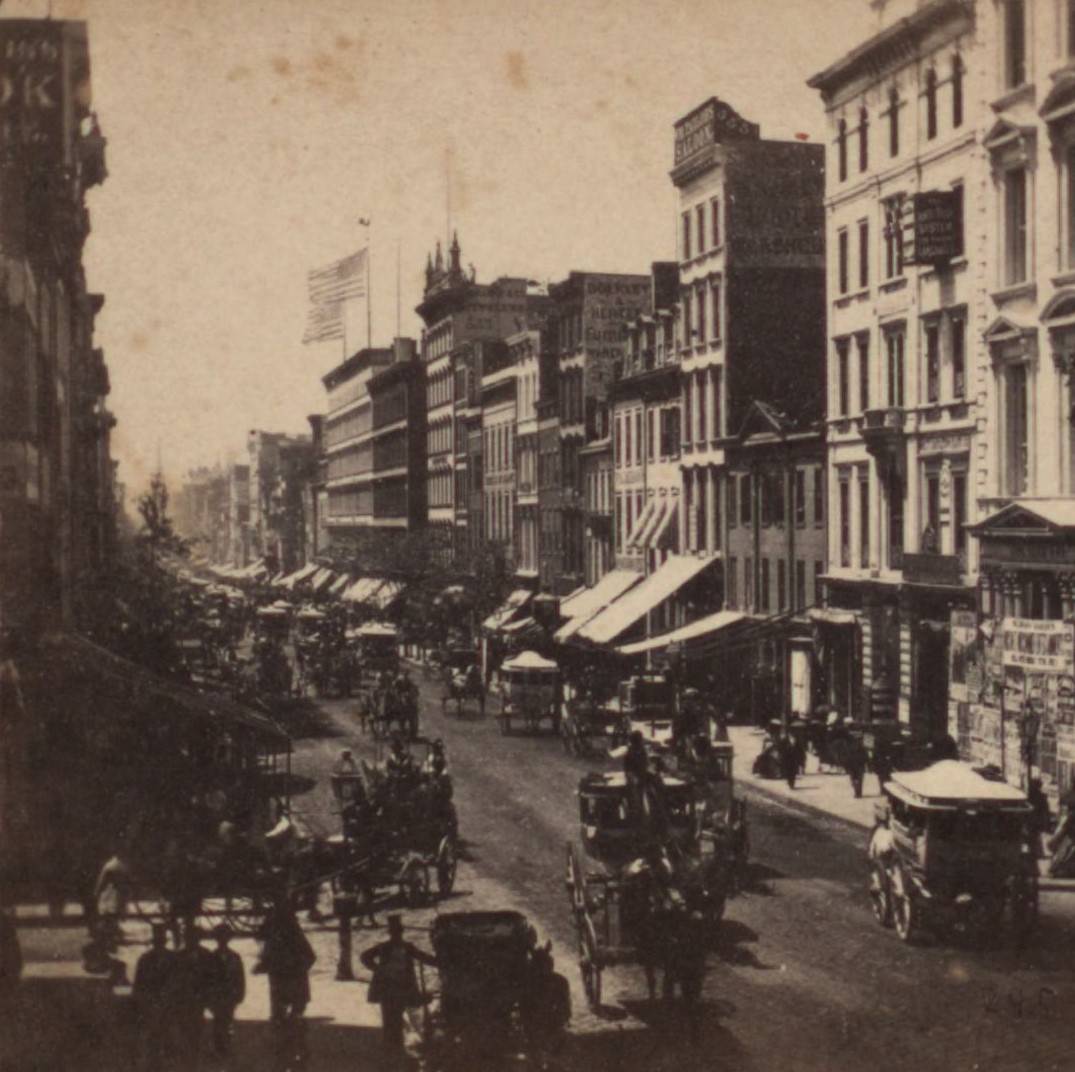 Broadway From The Balcony Of The Metropolitan, Looking South. The St. Nicholas In The Distance, 1860S.