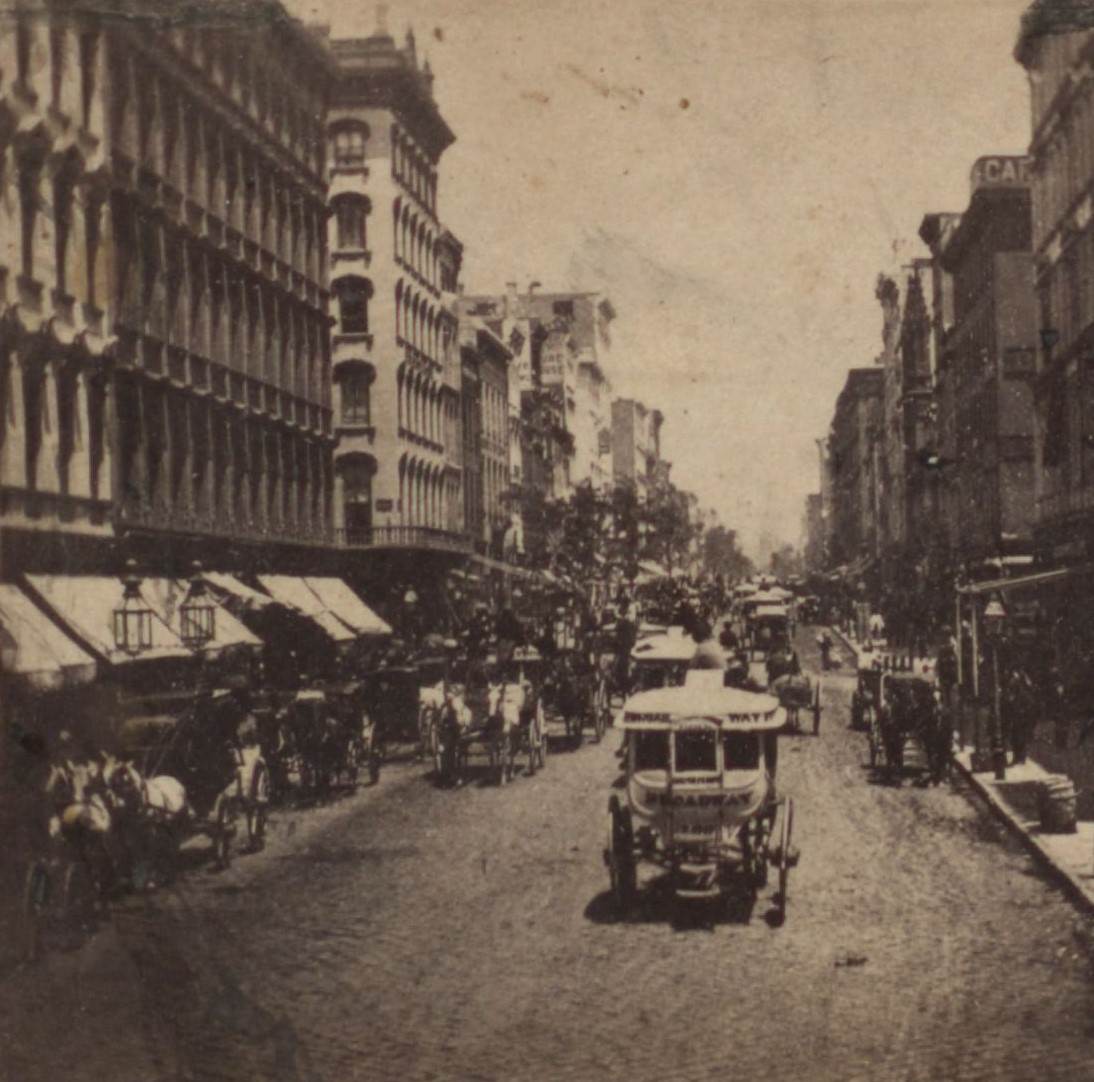 Broadway From Opposite The St. Nicholas Hotel, Looking North, 1860S.