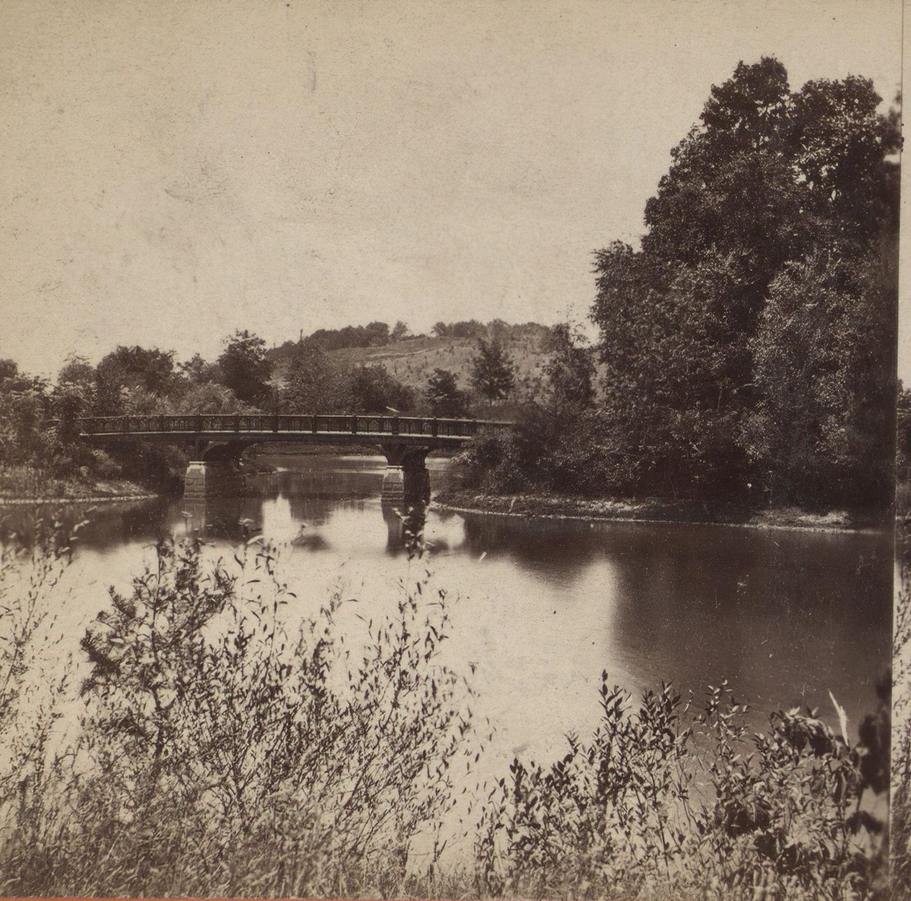 View Looking South From Lullwater Bridge In Prospect Park, Brooklyn, 1860S