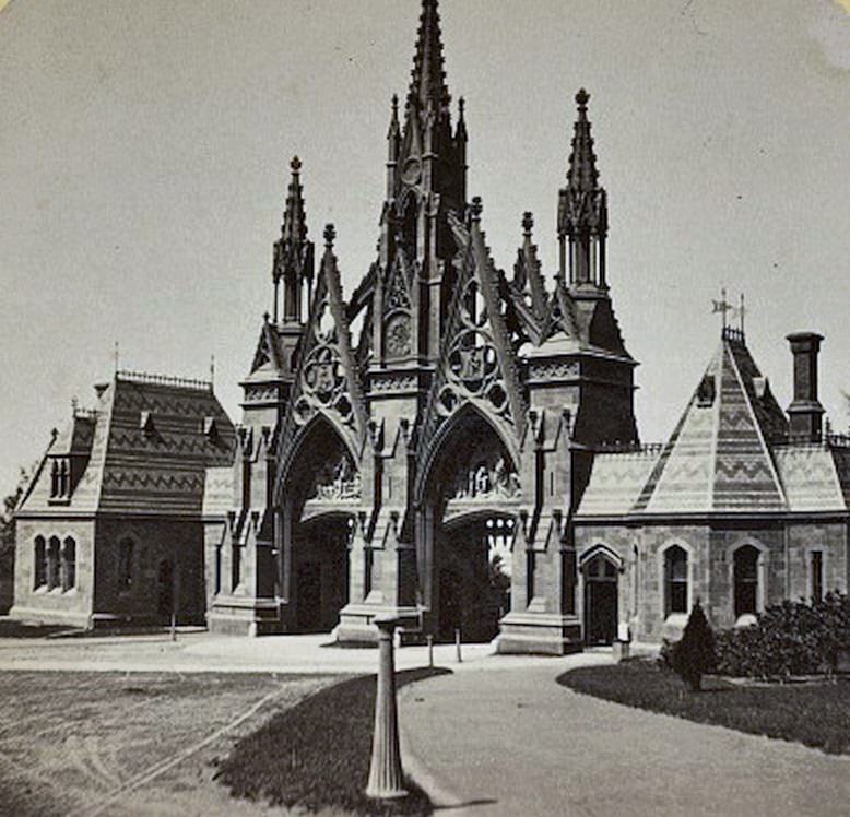 Entrance To Greenwood Cemetery, Brooklyn, 1860S