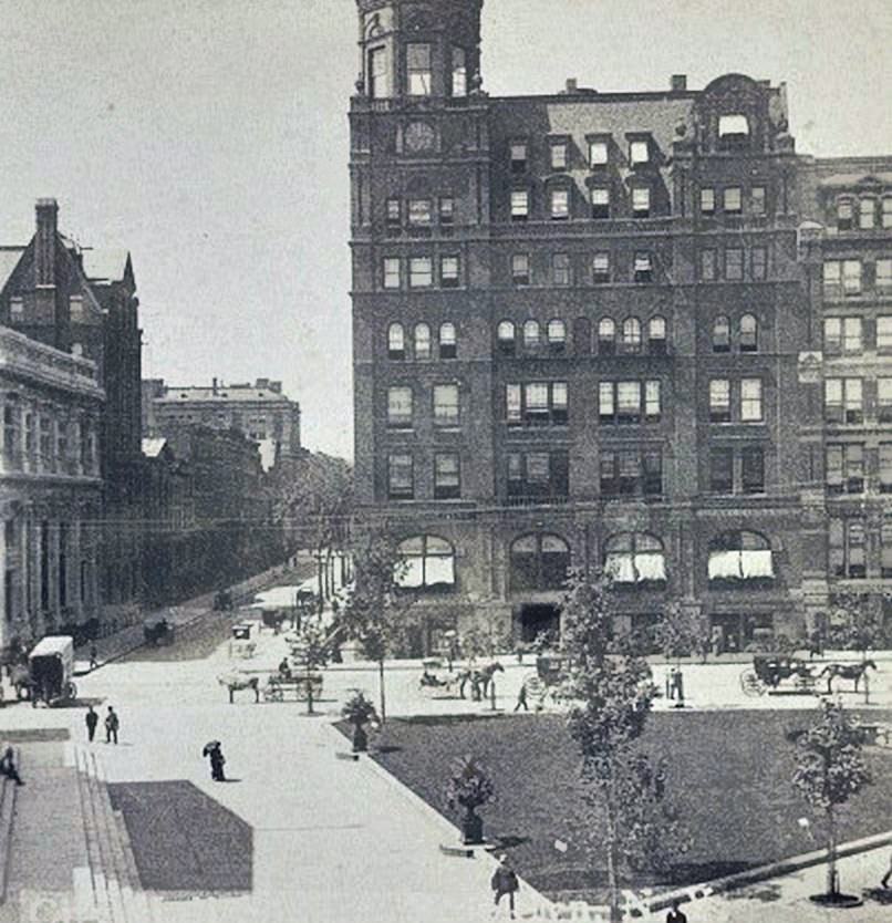 City Hall Steps And Garfield Building, Brooklyn, 1860S