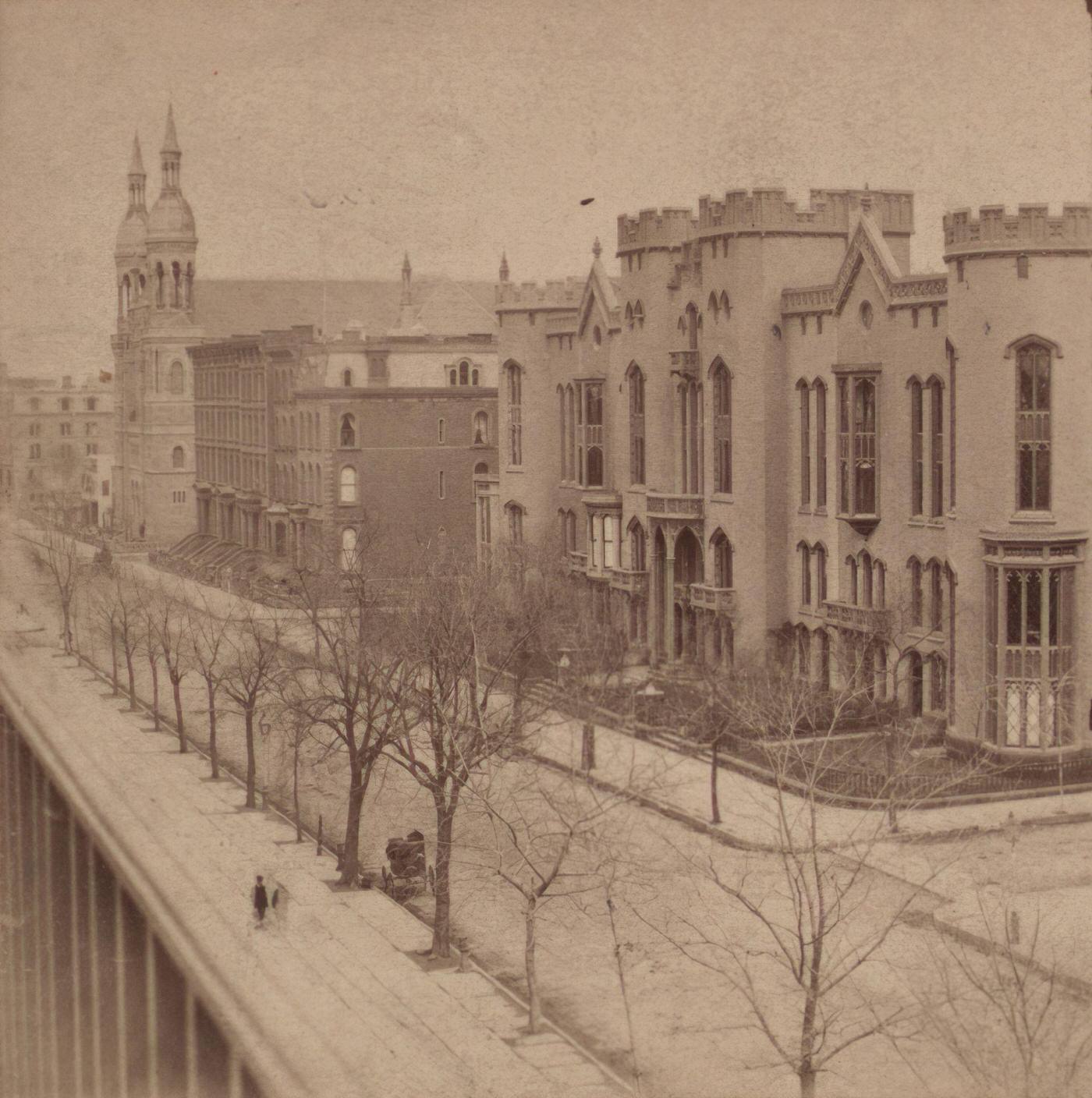 Fifth Avenue, Looking North From The Reservoir, Manhattan, 1860