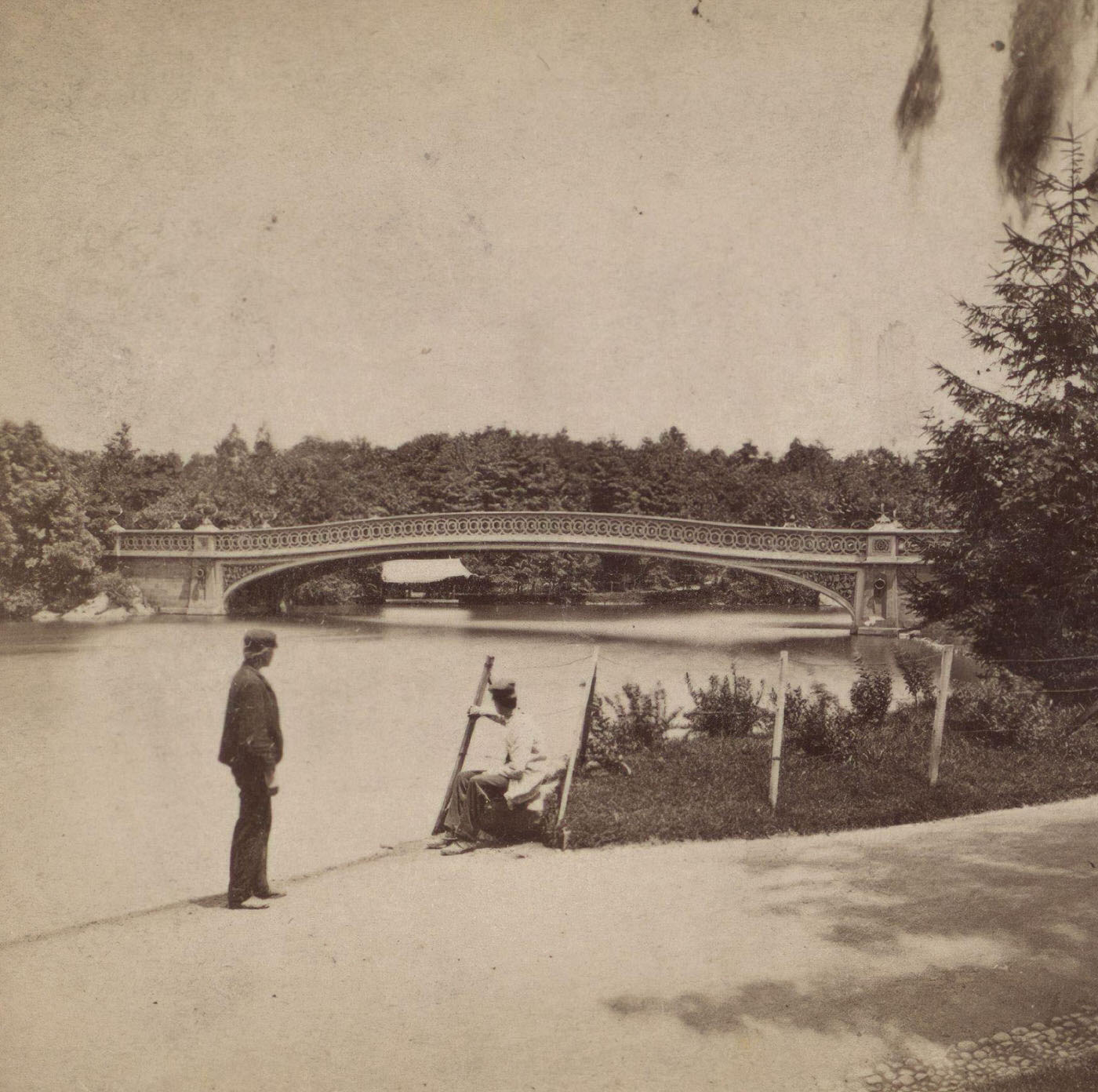 The Bow Bridge, Central Park, Manhattan, New York City, 1870