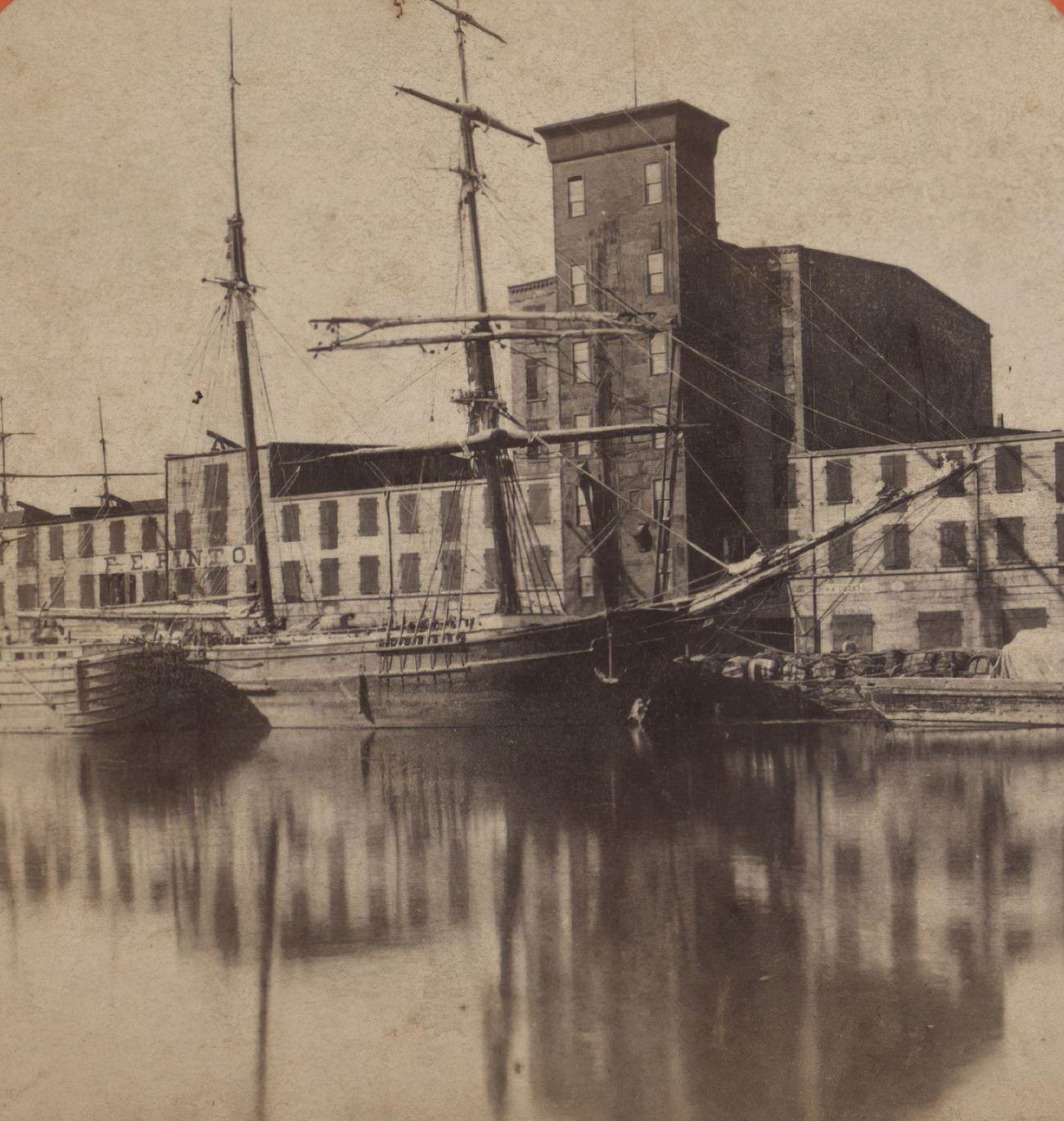Scenic View Of Atlantic Basin And Brooklyn Heights, Brooklyn, 1875